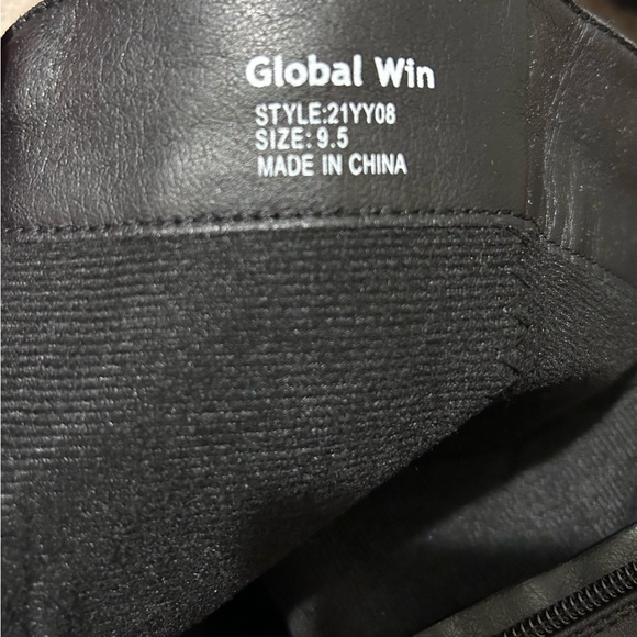 Global Win Black Moto Wide Calf Boots with Buckle Accents - Picture 3 of 9